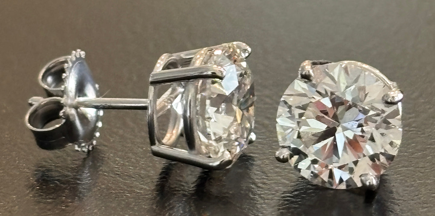 Diamond Stud Earrings - 3.0 tcw