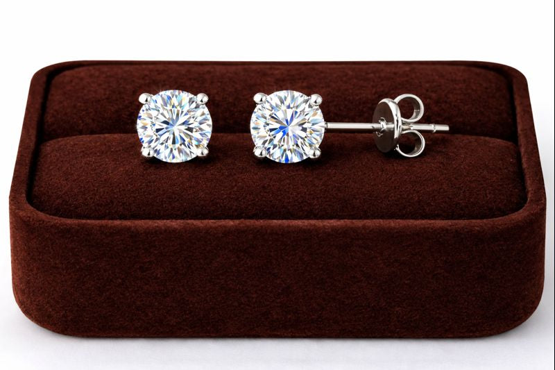 Lab Grown Diamond Stud Earrings - 1.00 tcw [F-VS2] - 14K Gold