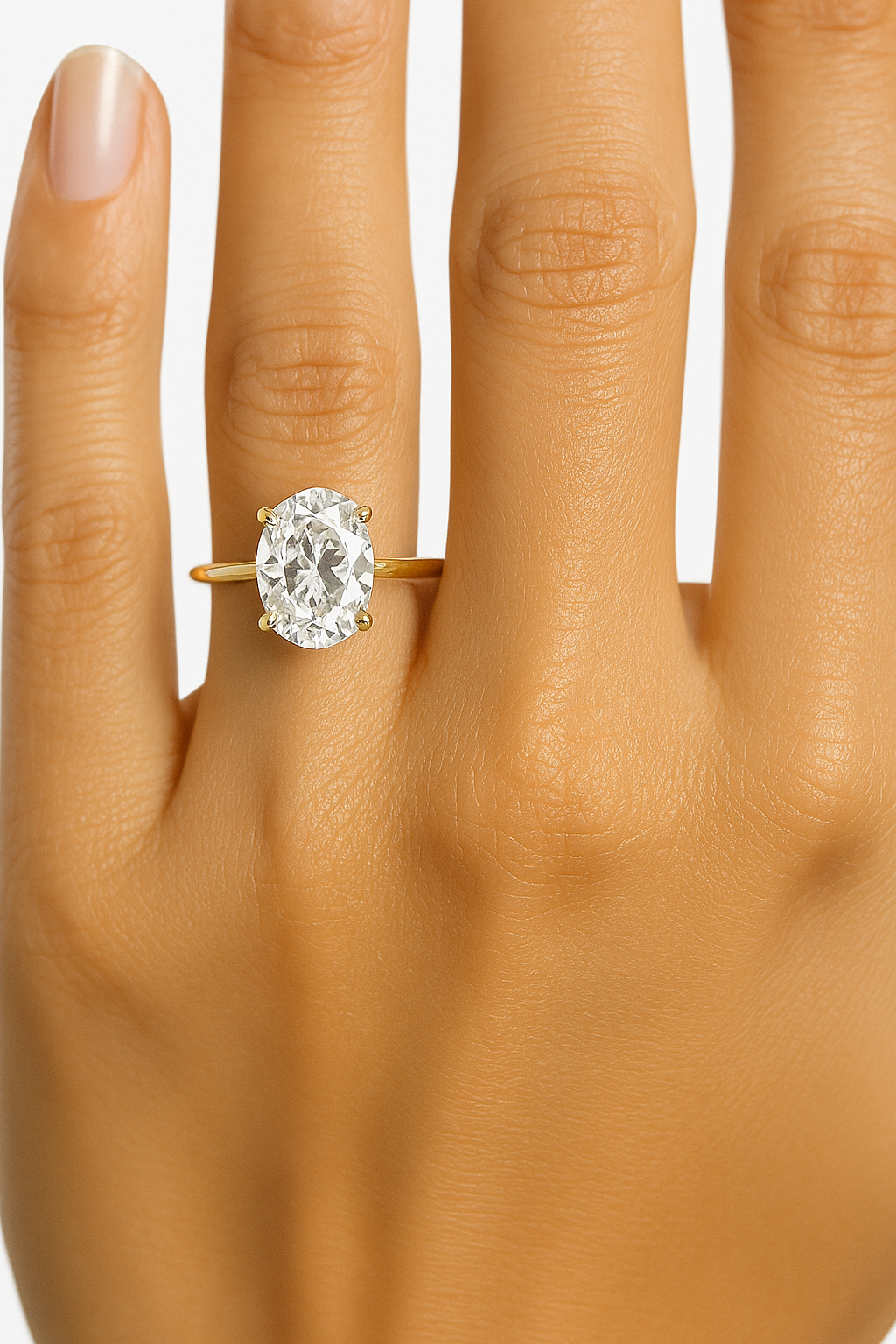 2.02 ct. Oval Four Prong Diamond Solitaire Ring in 14kt Yellow Gold